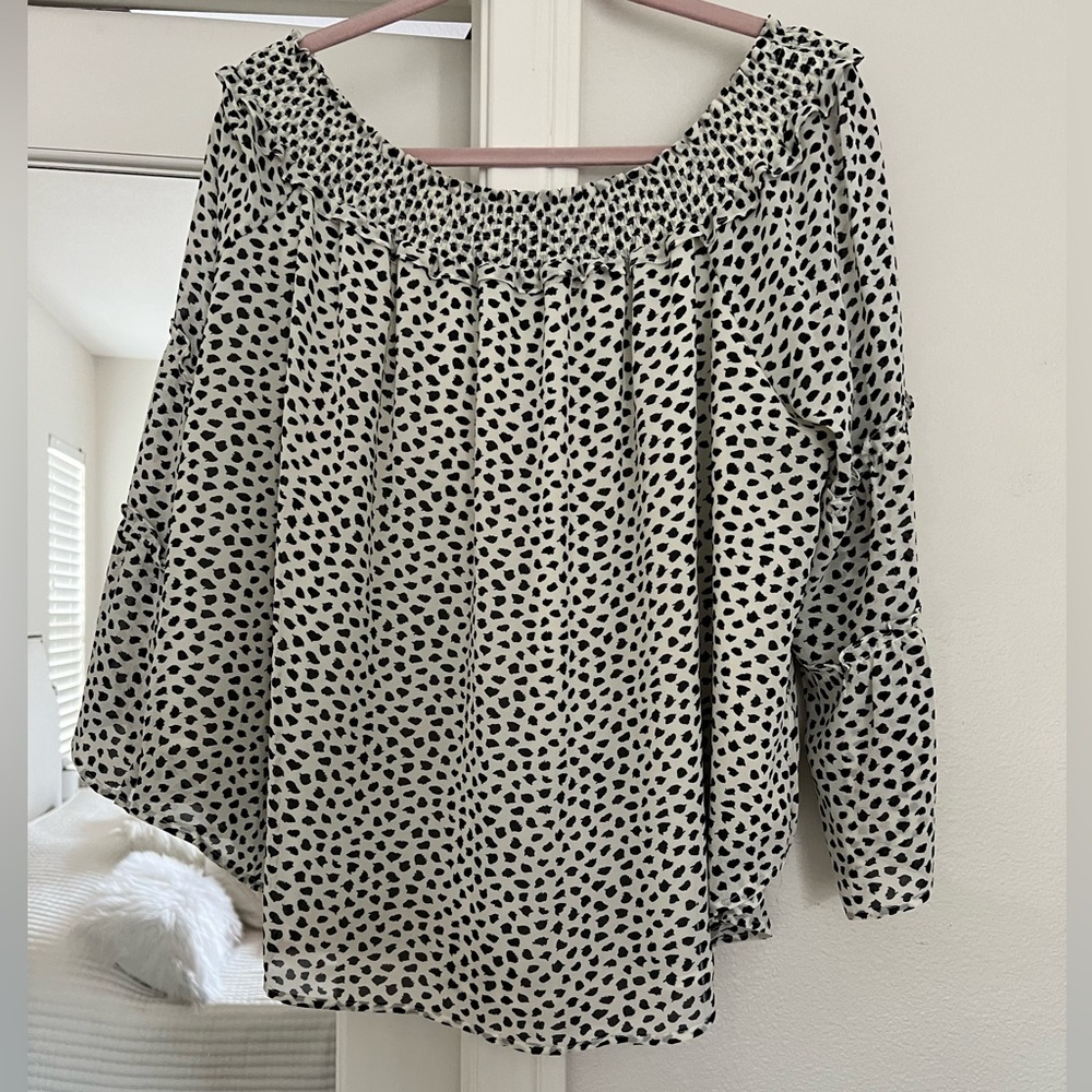 Black & white off the shoulder top